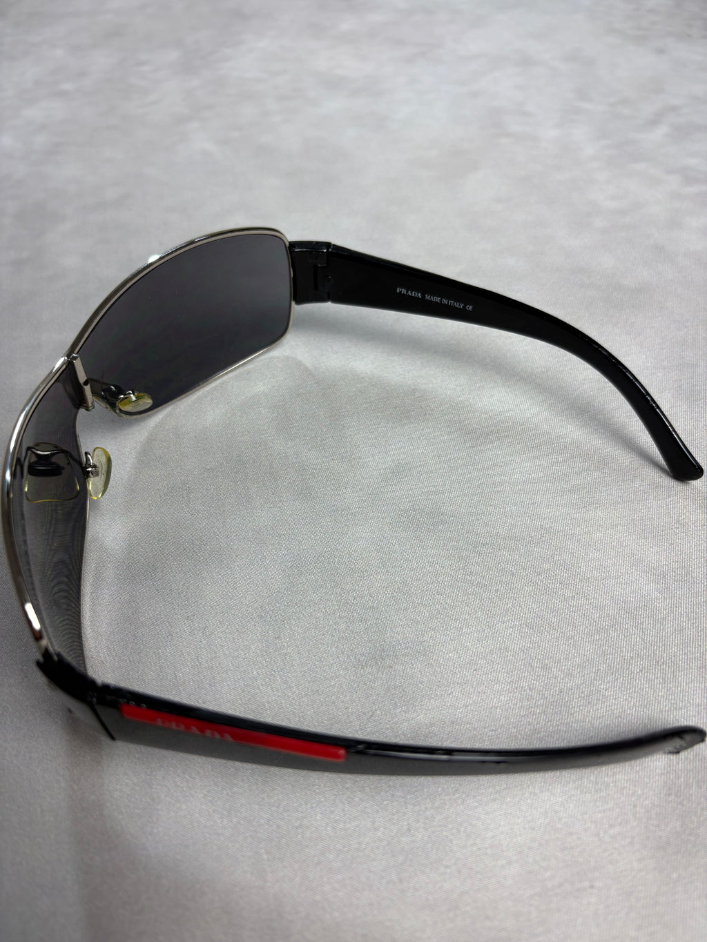 Prada Sport Shield Sunglasses Black Red – Vintage Y2K Wrap Shades