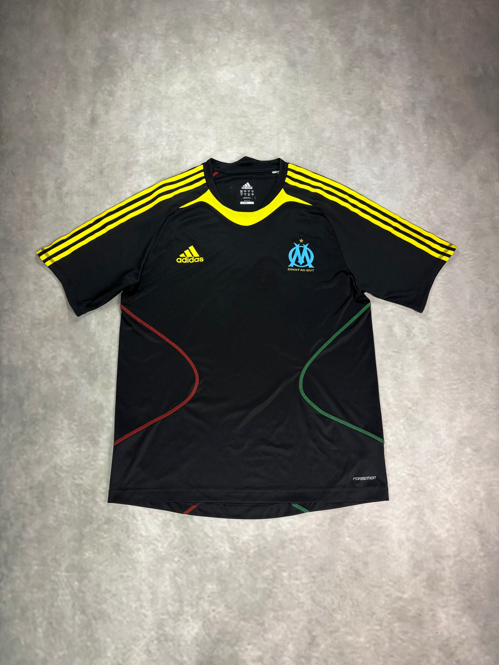 Vintage Adidas Olympique Marseille Training Jersey - Black Yellow (L)