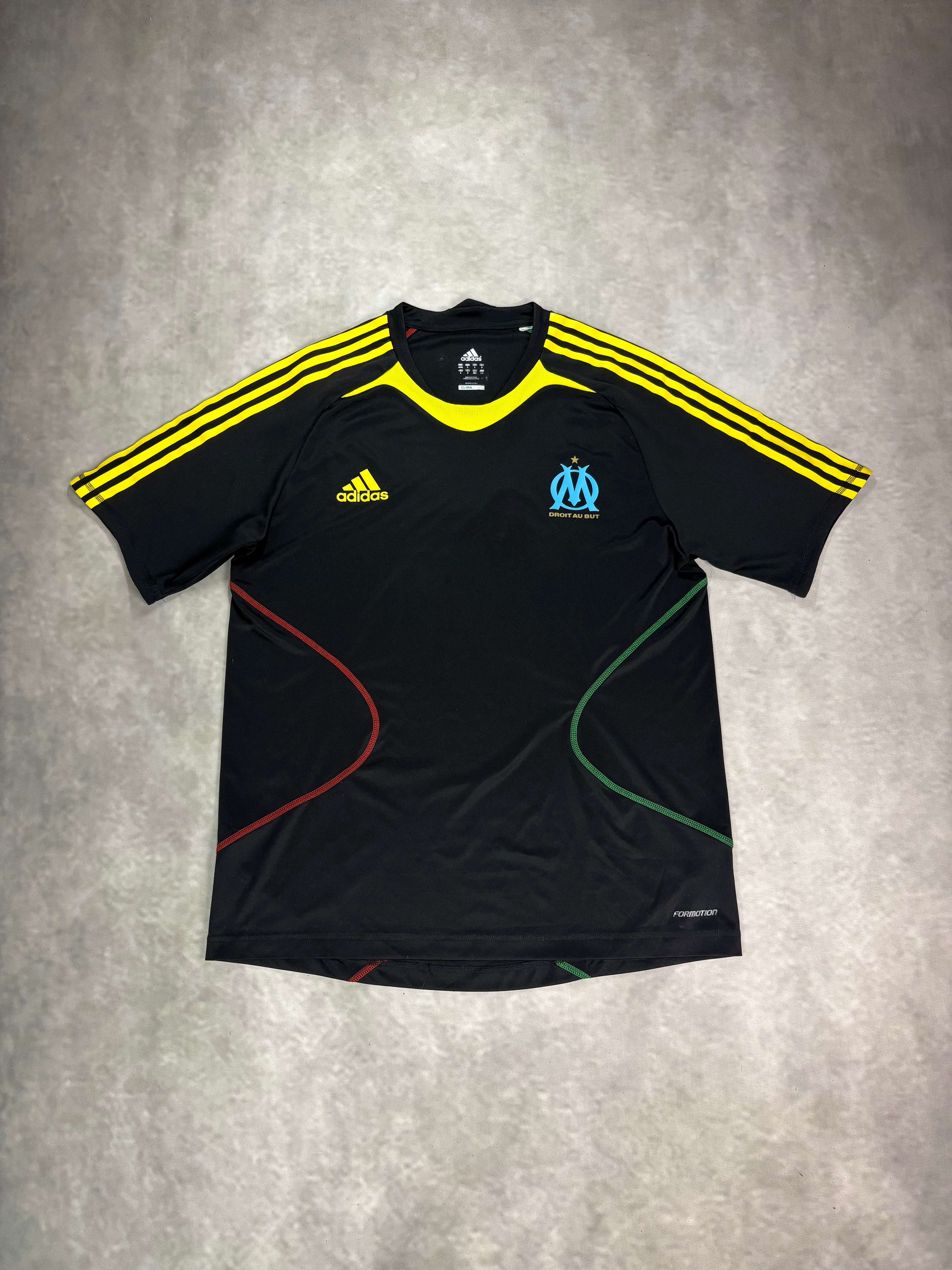 Vintage Adidas Olympique Marseille Training Jersey - Black Yellow (L)