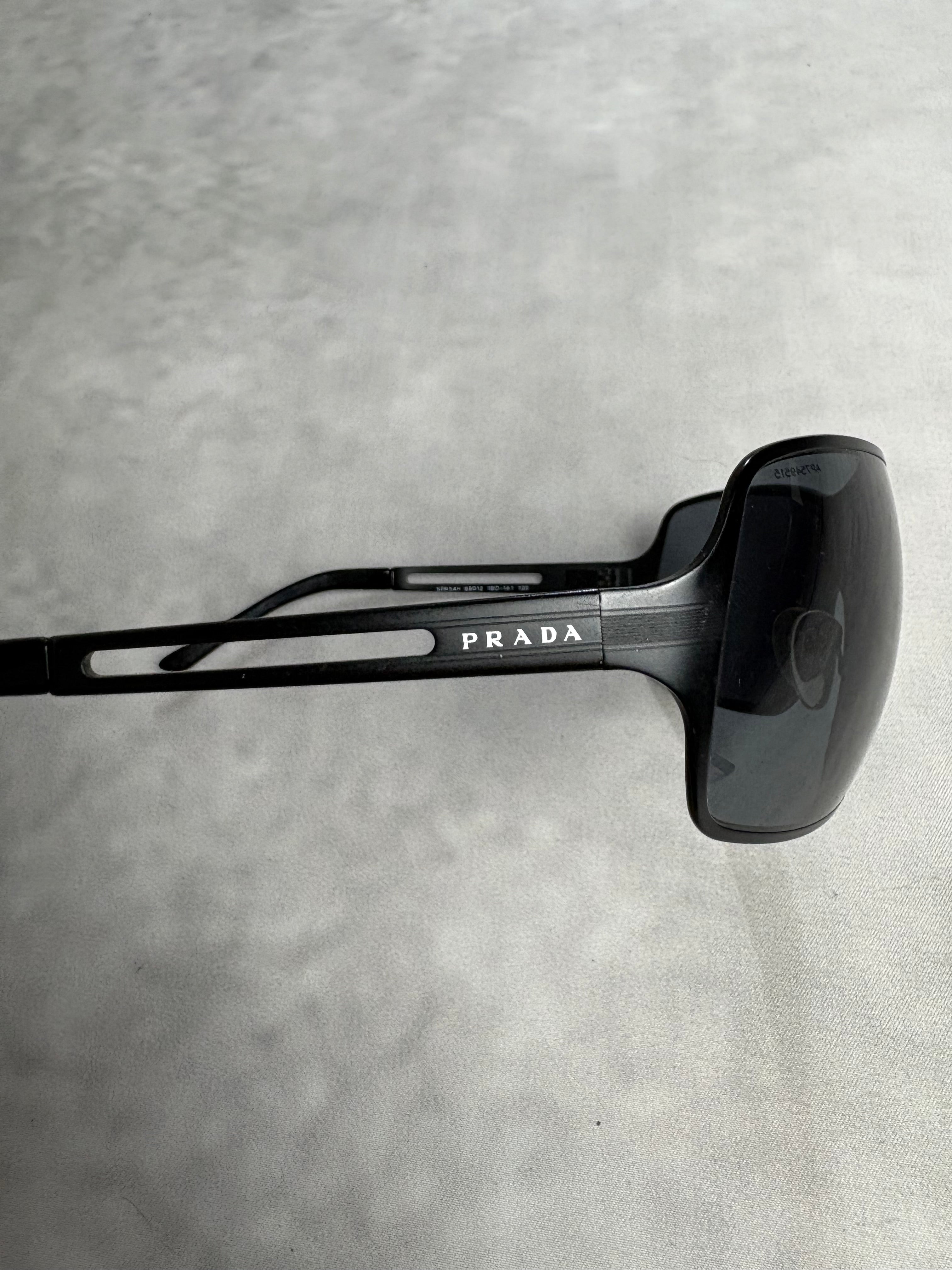 Vintage Prada Sport - Shield Sunglasses Black Y2K