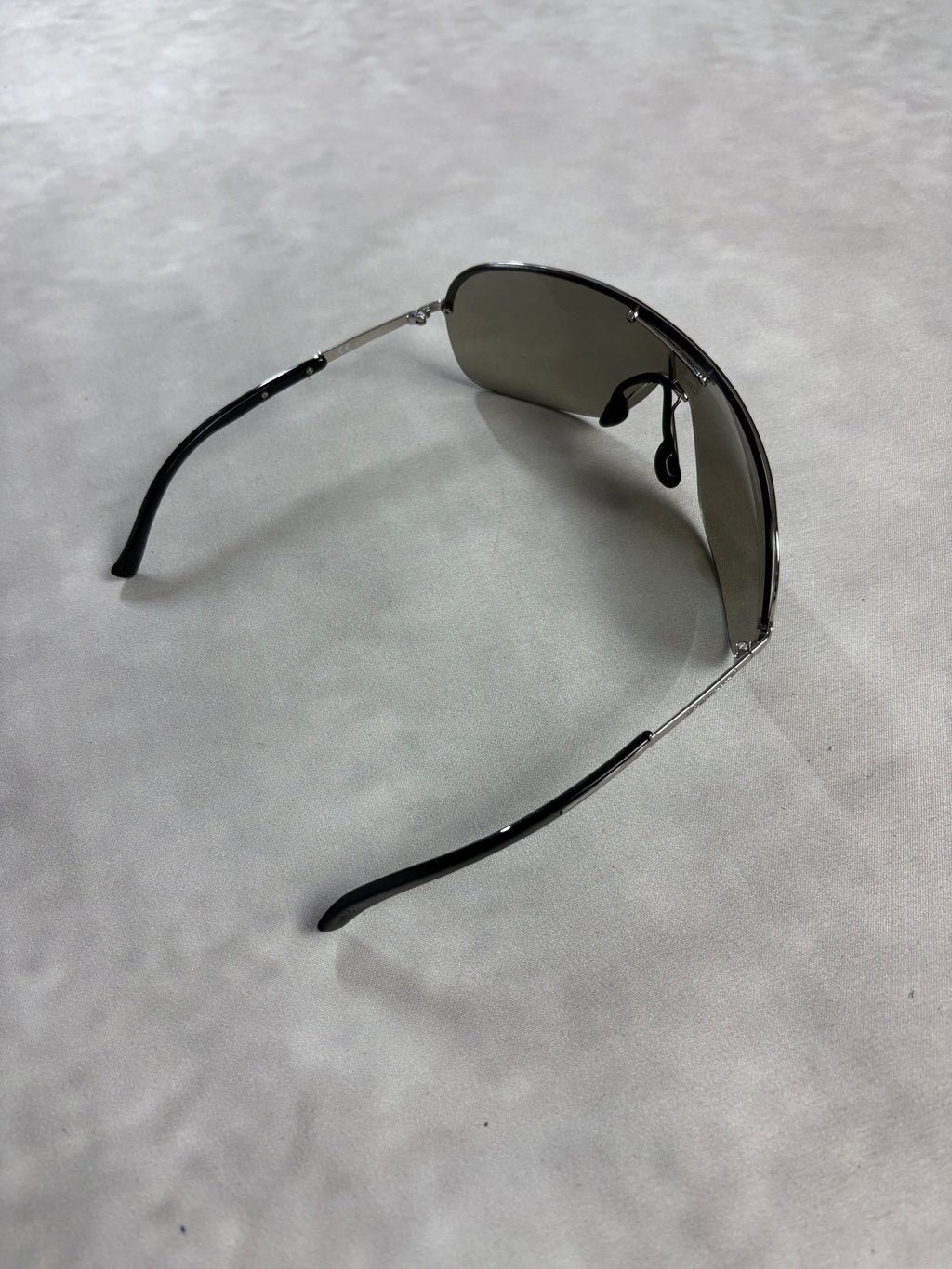 Vintage Giorgio Armani Shield Sunglasses – Y2K Silver Visor Shades