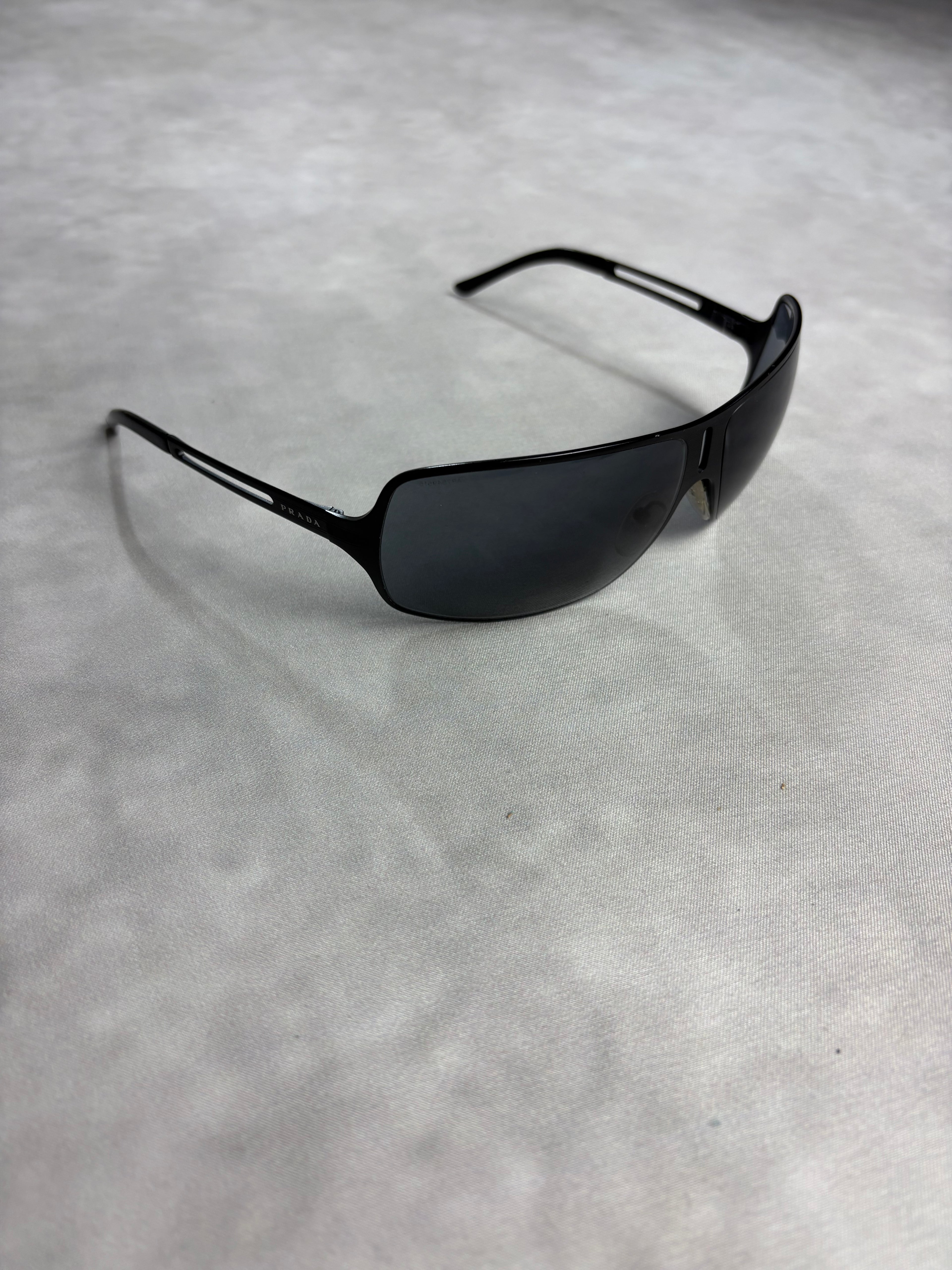 Vintage Prada Sport - Shield Sunglasses Black Y2K