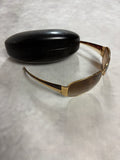 Vintage Prada Gold Shield Sunglasses – Y2K Designer Eyewear