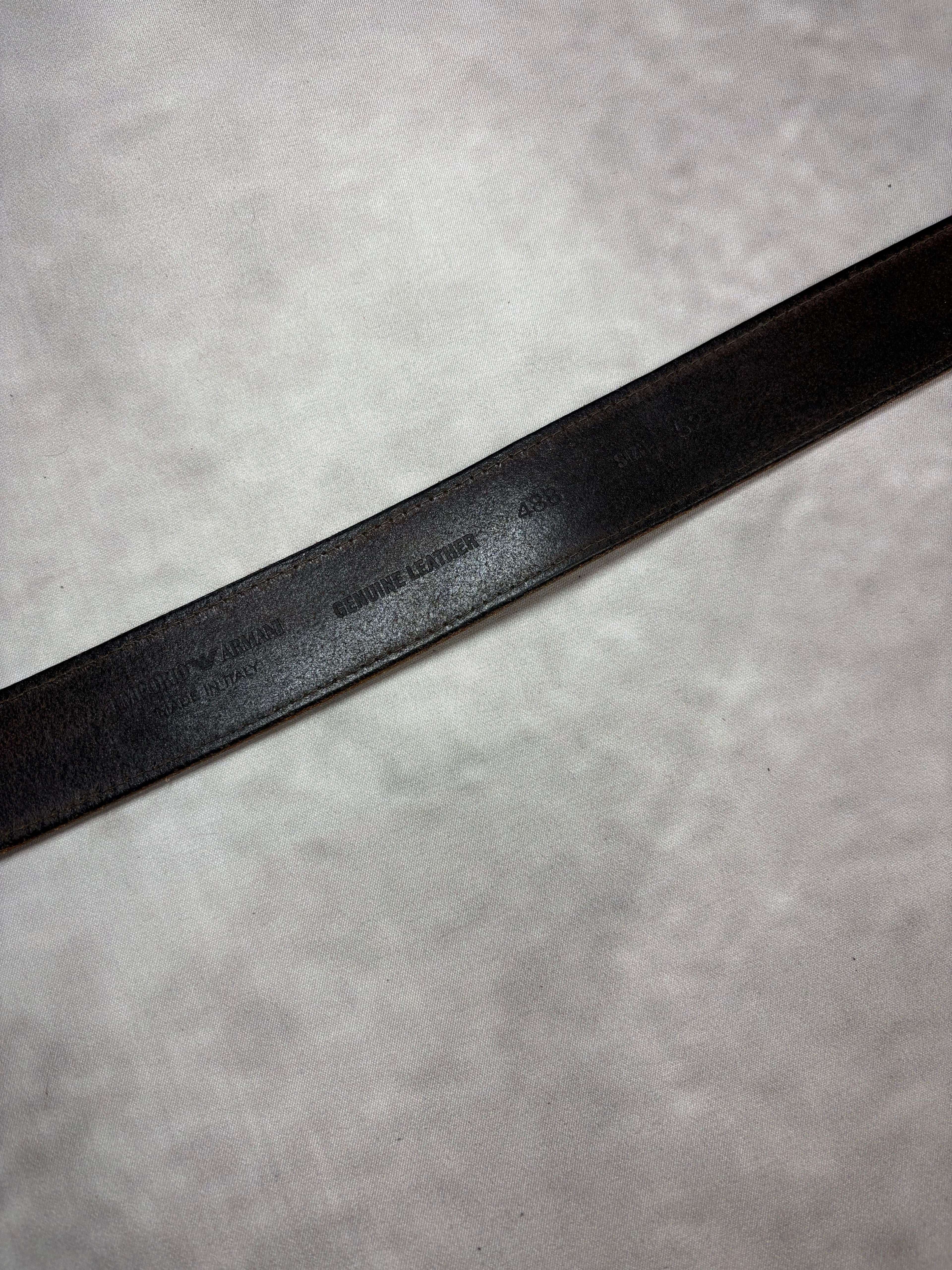 Vintage Emporio Armani Leather Belt Brown – Y2K Designer Accessory