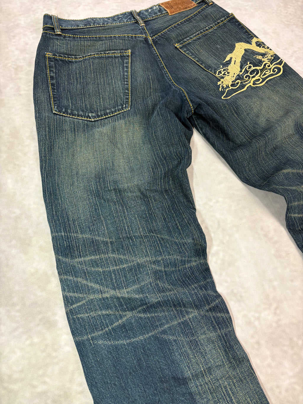 Vintage Big Train Osaka Baggy Jeans – Japanese Embroidered Denim (M)