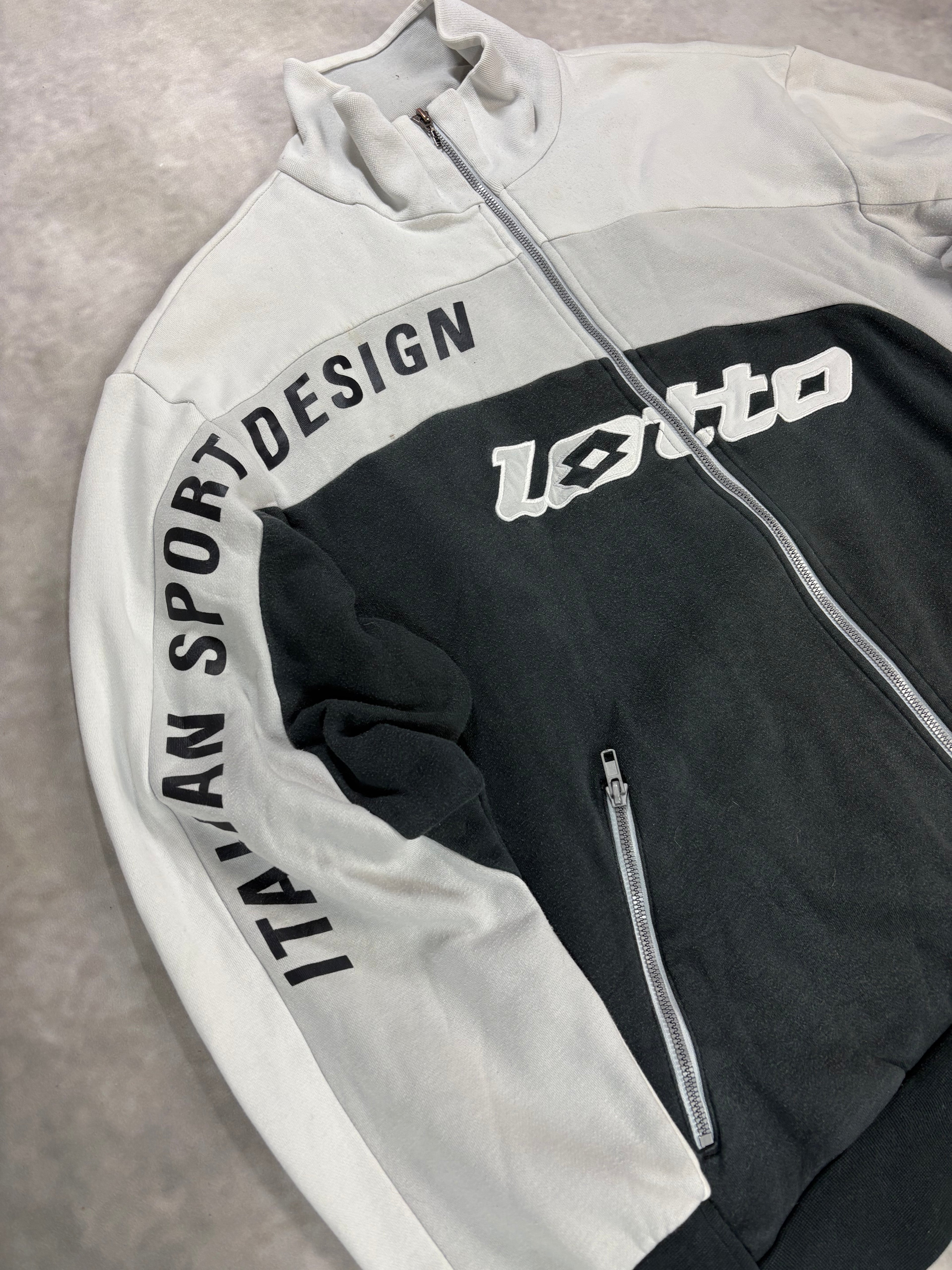 Lotto Track Zip Jacket Black White – Vintage Y2K Sportswear (XL)