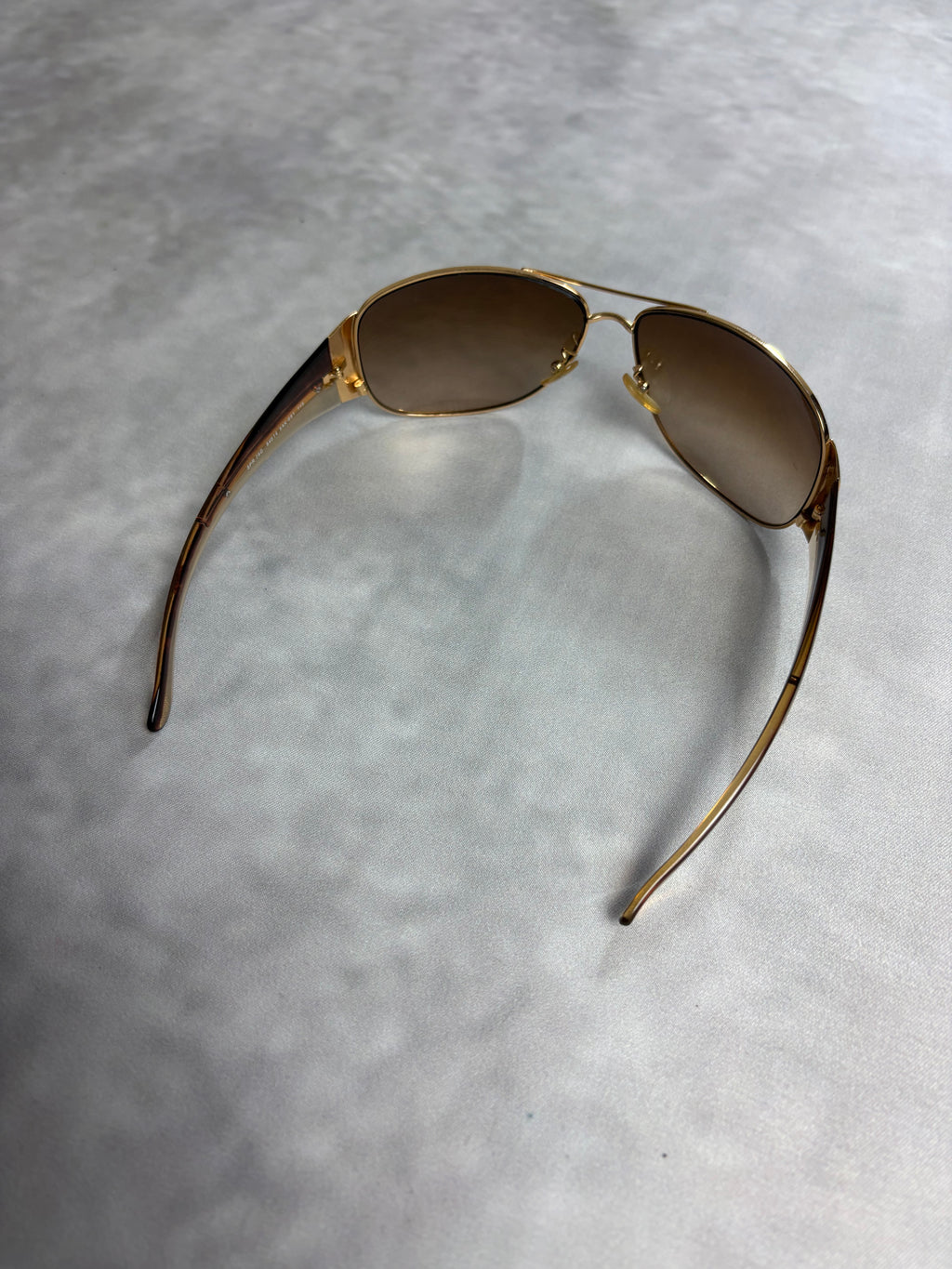 Vintage Prada Gold Shield Sunglasses – Y2K Designer Eyewear