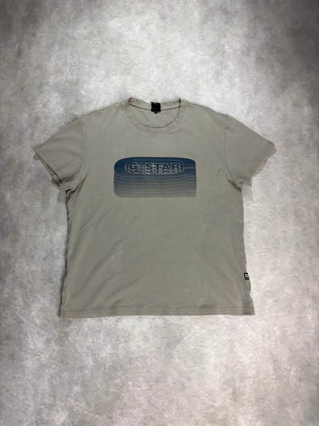 G-Star RAW Graphic Logo T-Shirt Beige – Vintage Streetwear Tee (L)