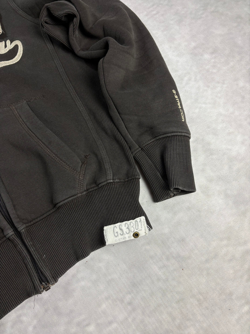 G-Star Raw Sherpa Zip Hoodie Brown – Vintage Y2K Fleece Jacket (M)