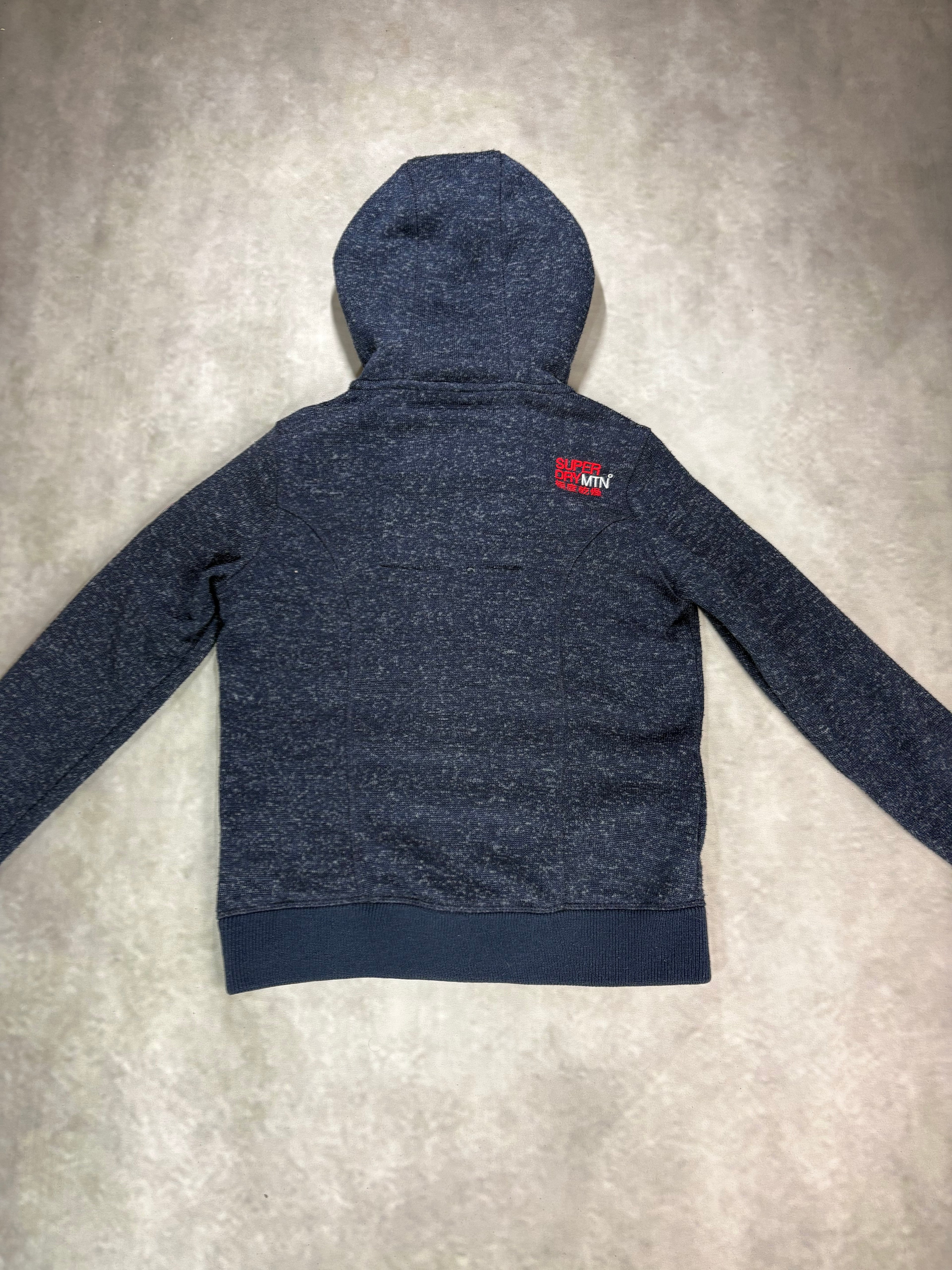 Superdry Mountain Fleece Zip Hoodie Navy Red (M)