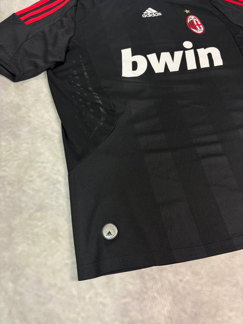 AC Milan Away Football Shirt 2008/09 Black Red – Vintage Adidas Bwin Jersey