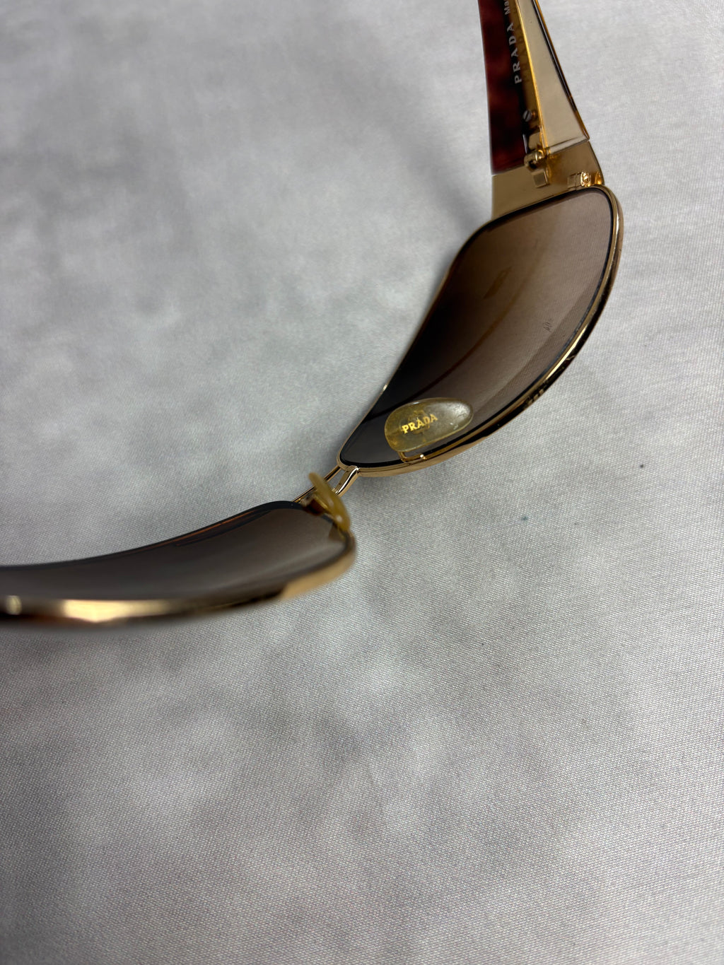 Vintage Prada Gold Shield Sunglasses – Y2K Designer Eyewear