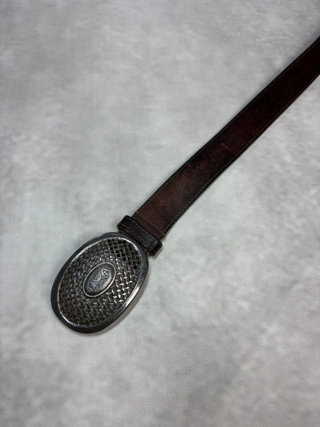 Vintage Emporio Armani Leather Belt Brown – Y2K Designer Accessory