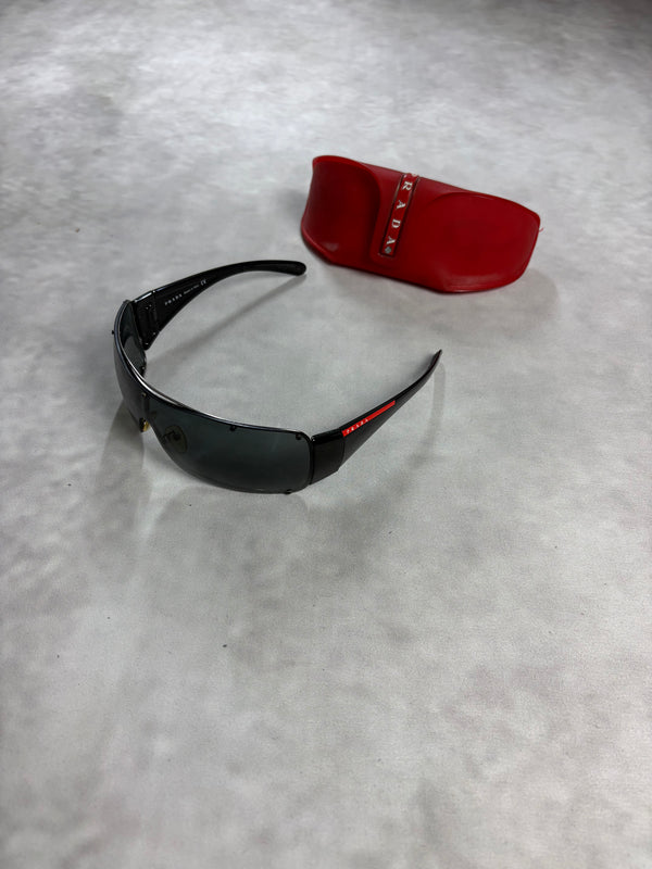 Vintage Prada Linea Rossa Shield Sunglasses – Y2K Sport Visor Shades