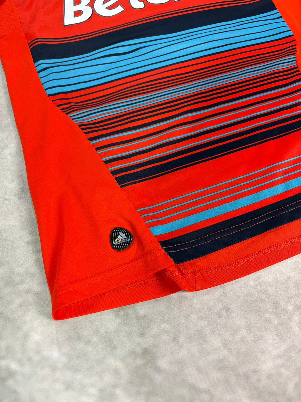 Olympique Marseille Away Football Shirt 2011/12 Orange Blue – Vintage Adidas BetClic Jersey
