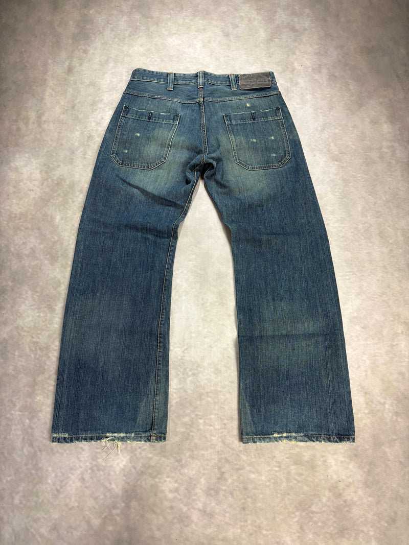 Baggy G-Star RAW Distressed Jeans – Vintage Denim Pants (W32)