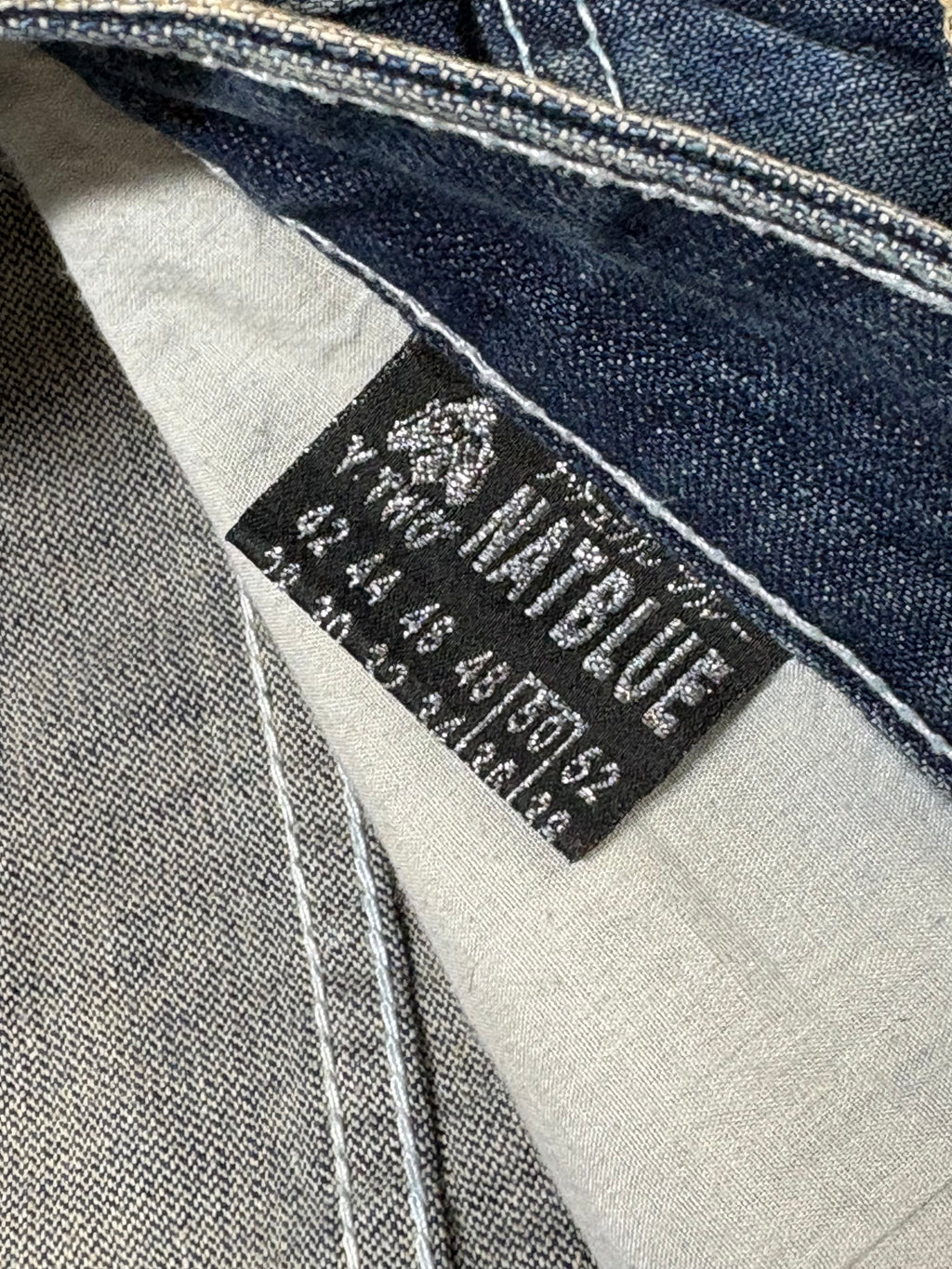 Vintage Natblue Distressed Baggy Jeans – Y2K Wash Denim (W36)