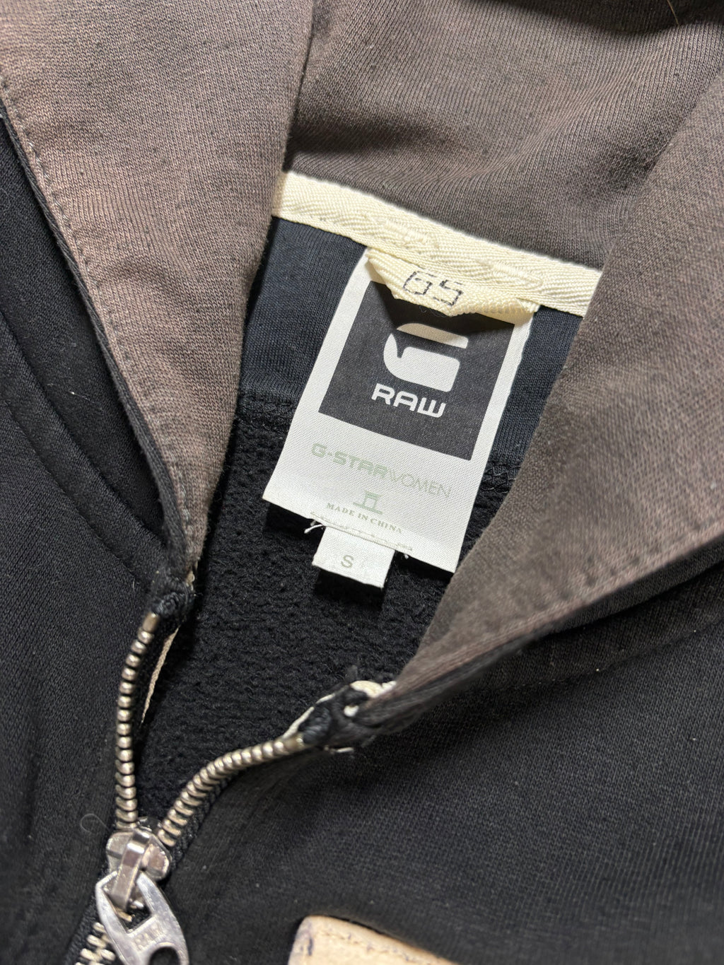 G-Star Raw Zip Hoodie Black Grey – Vintage Y2K Streetwear Jacket (S)