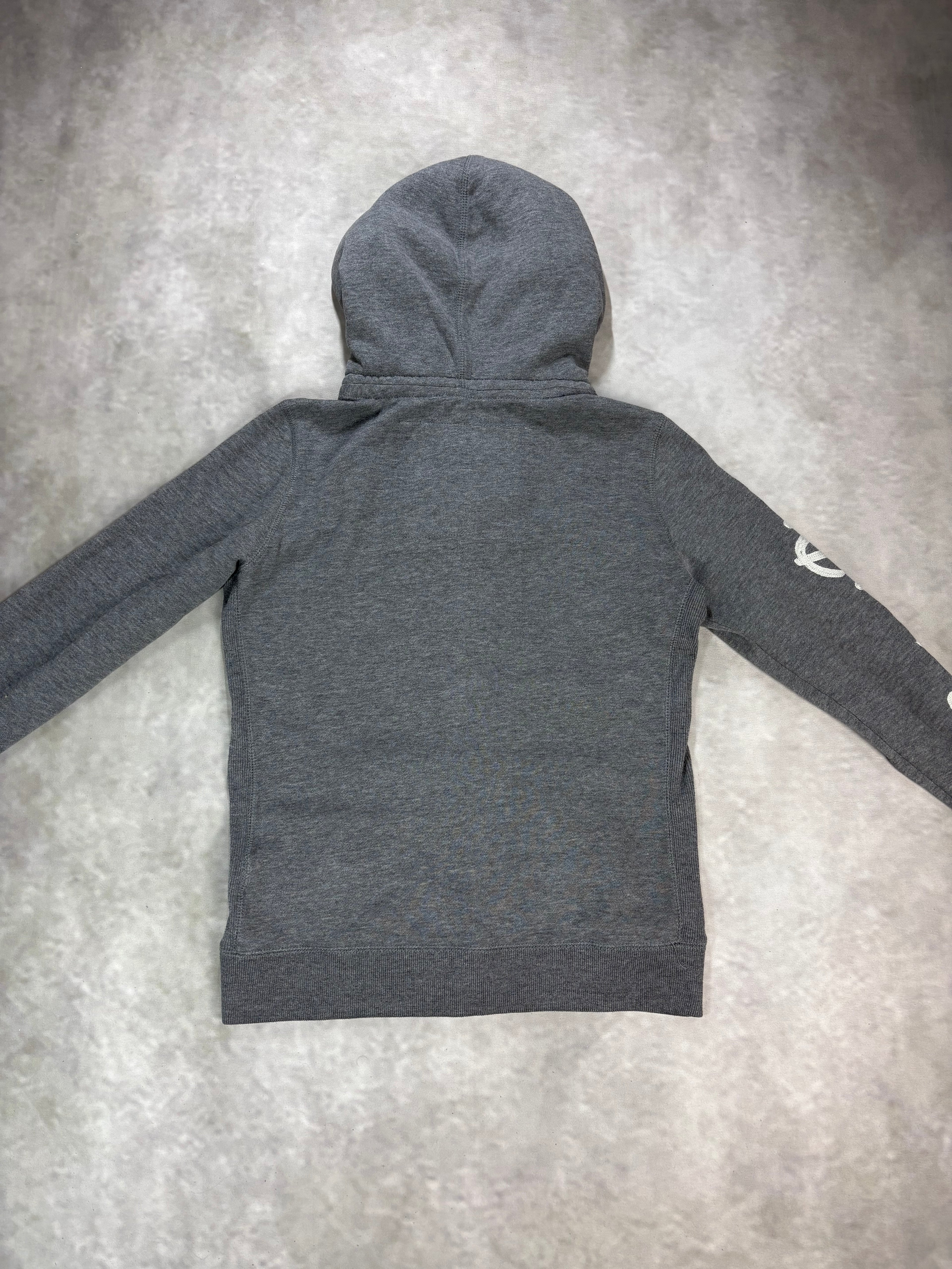 Superdry Fur Zip Hoodie Grey – Vintage Y2K Fleece Jacket (M)