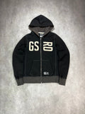 G-Star Raw Zip Hoodie Black Grey – Vintage Y2K Streetwear Jacket (S)