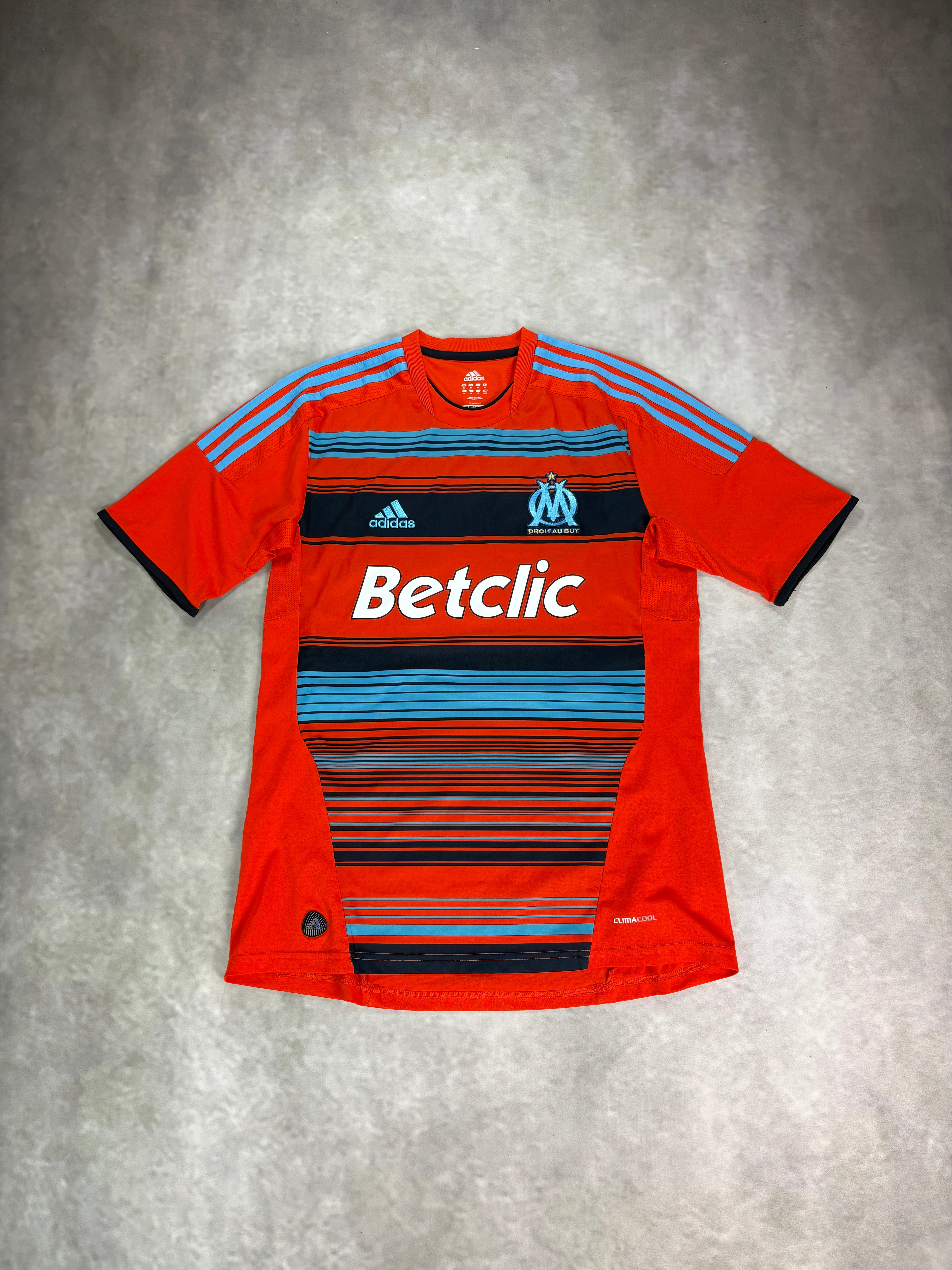 Olympique Marseille Away Football Shirt 2011/12 Orange Blue – Vintage Adidas BetClic Jersey