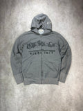 Vintage Diesel Zip Hoodie Grey – Y2K Logo Streetwear (S)