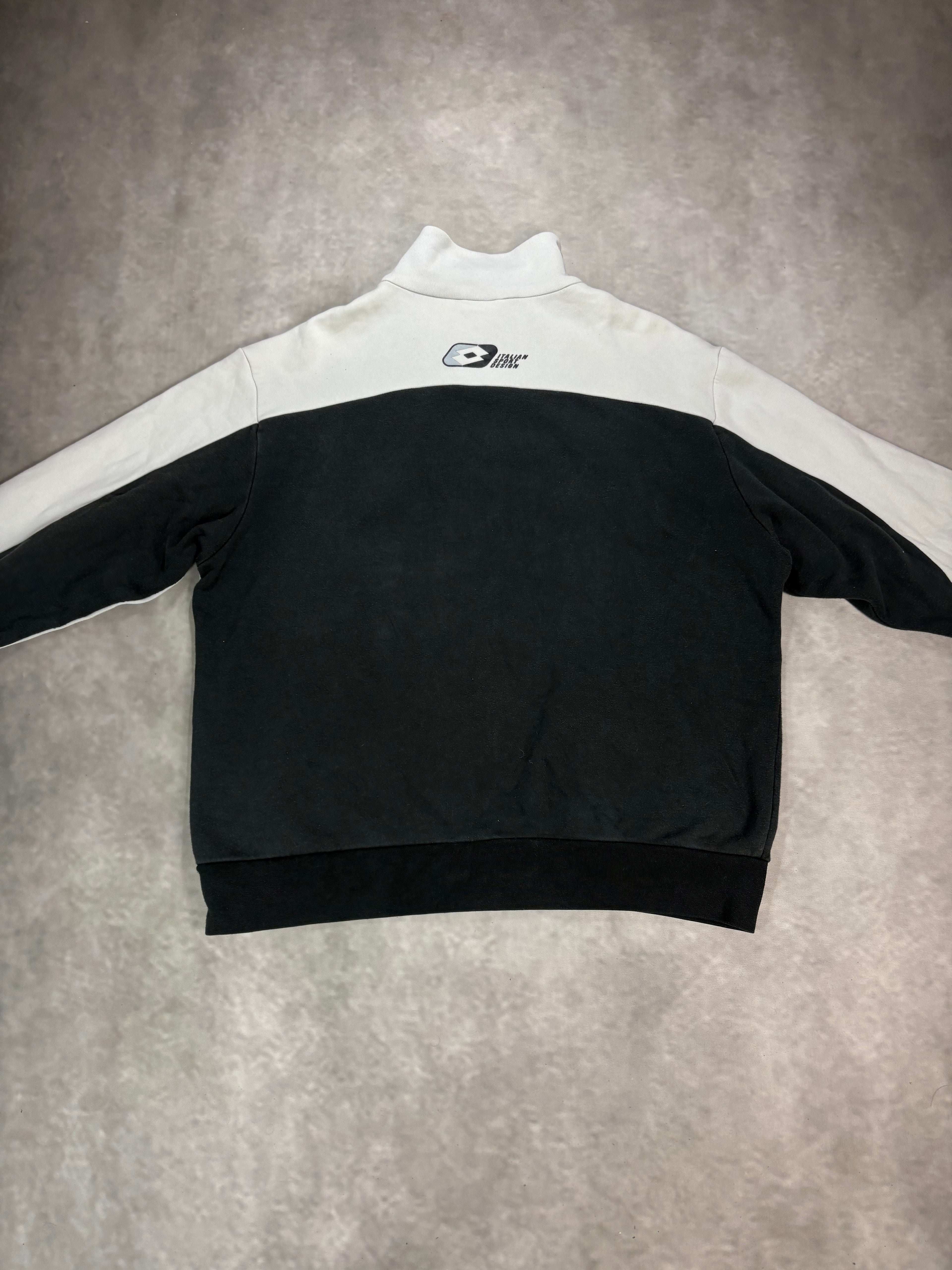 Lotto Track Zip Jacket Black White – Vintage Y2K Sportswear (XL)