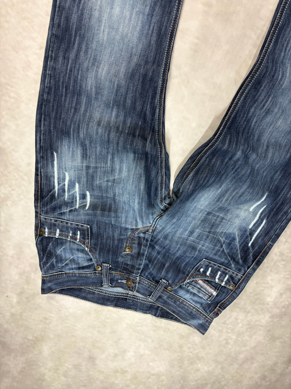 Distressed Diesel Straight Fit Jeans