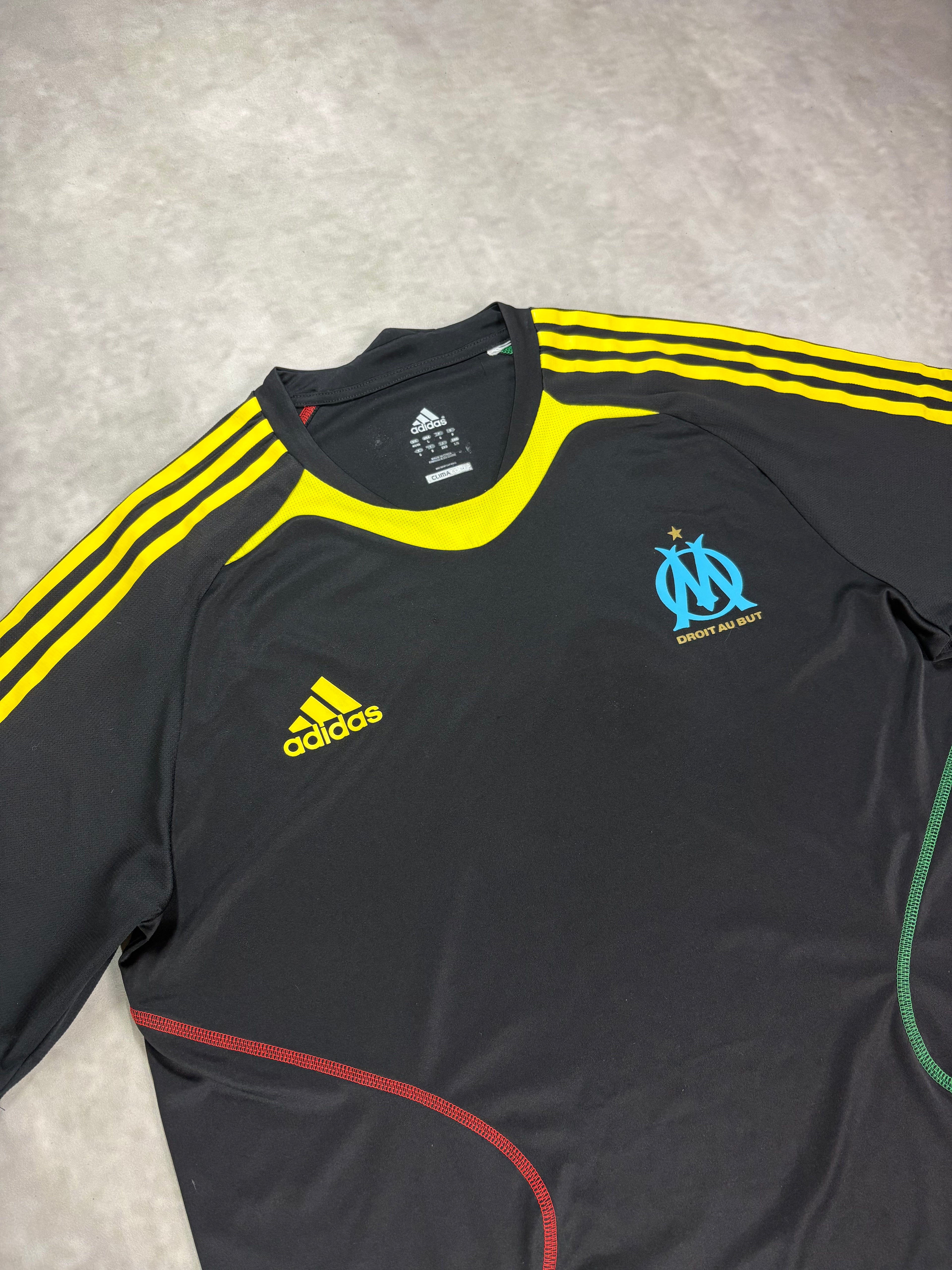 Vintage Adidas Olympique Marseille Training Jersey - Black Yellow (L)