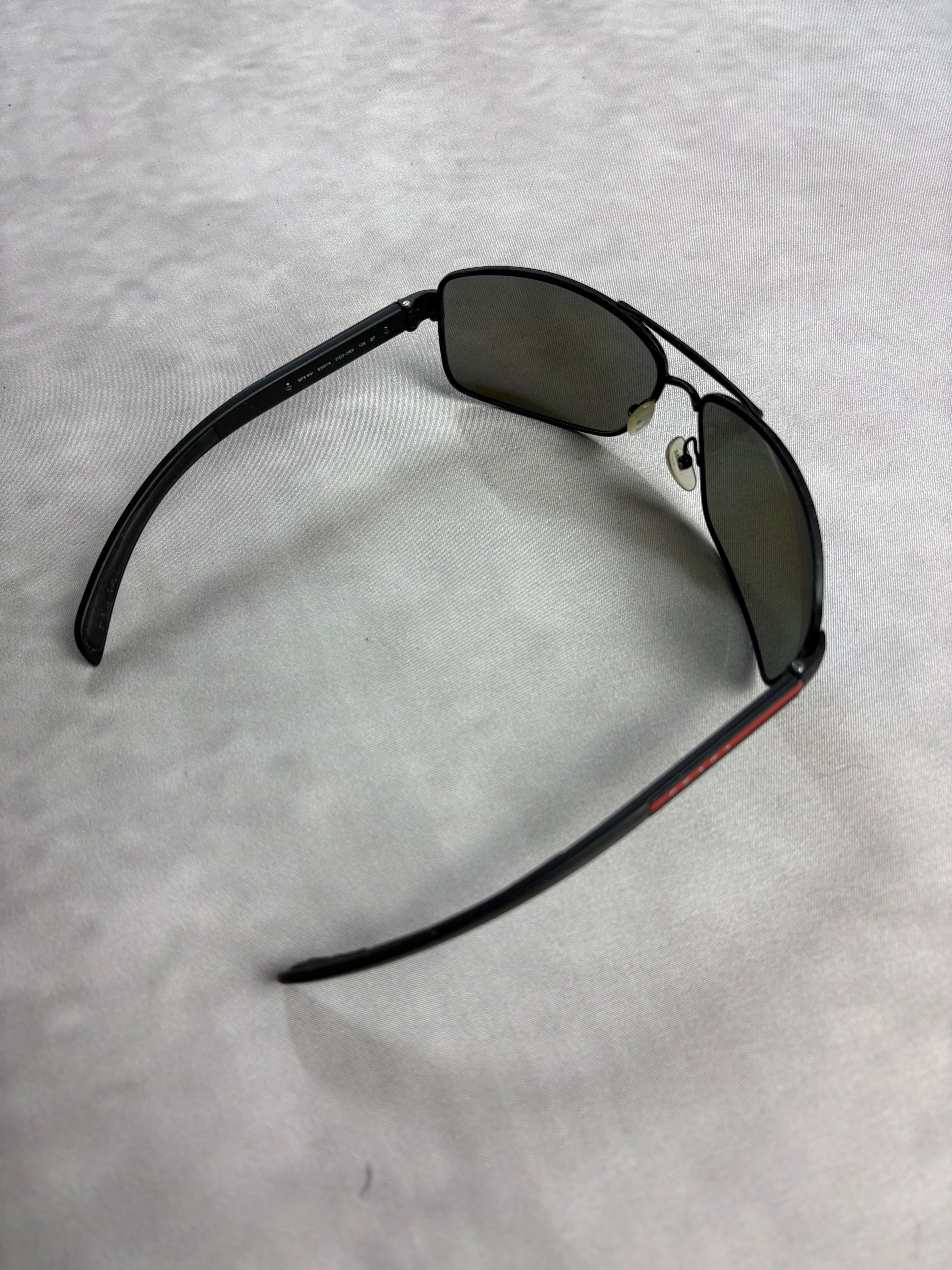 Prada Sport Sunglasses Black Red – Vintage Y2K Shield Shades