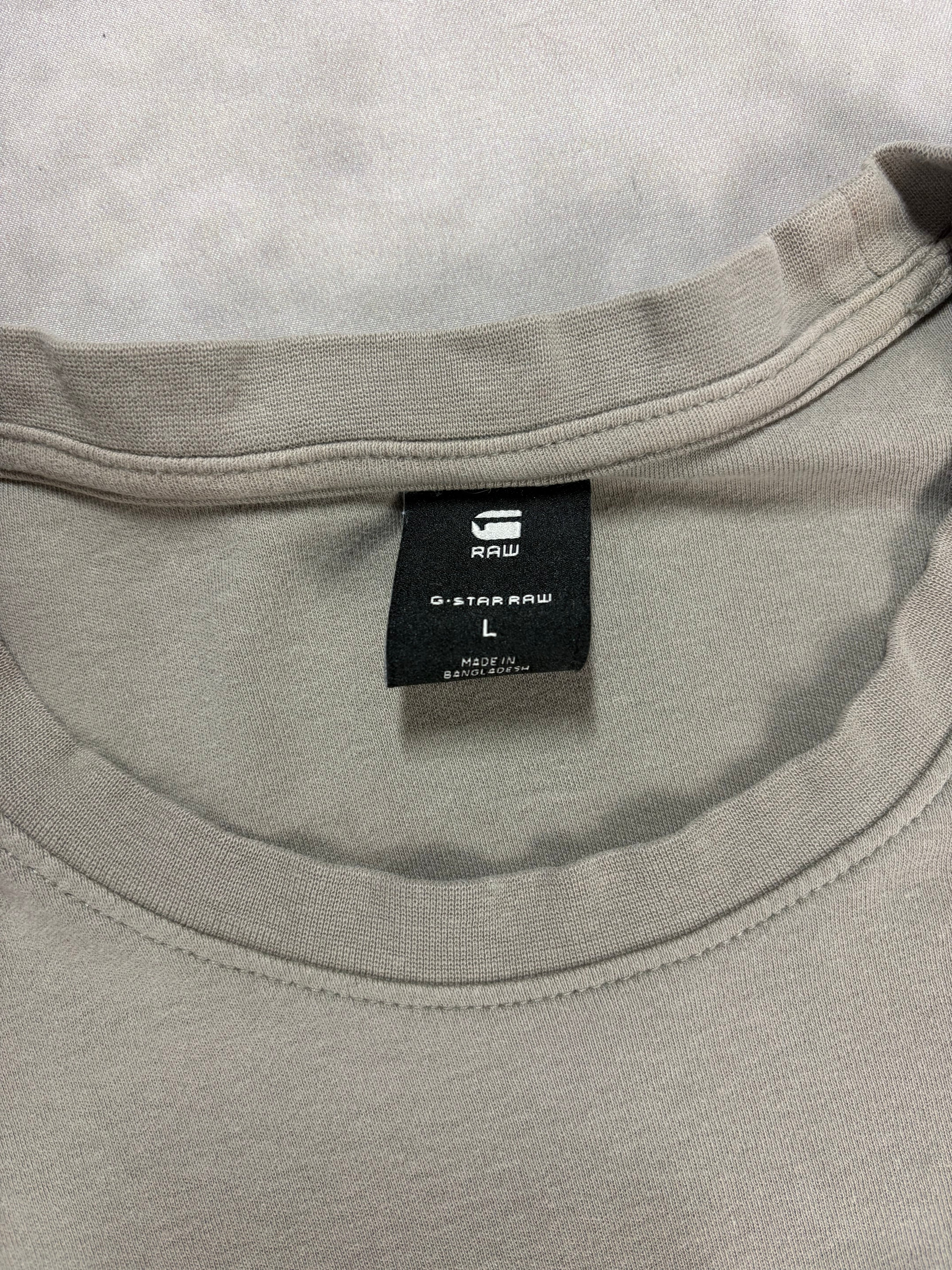 G-Star RAW Graphic Logo T-Shirt Beige – Vintage Streetwear Tee (L)
