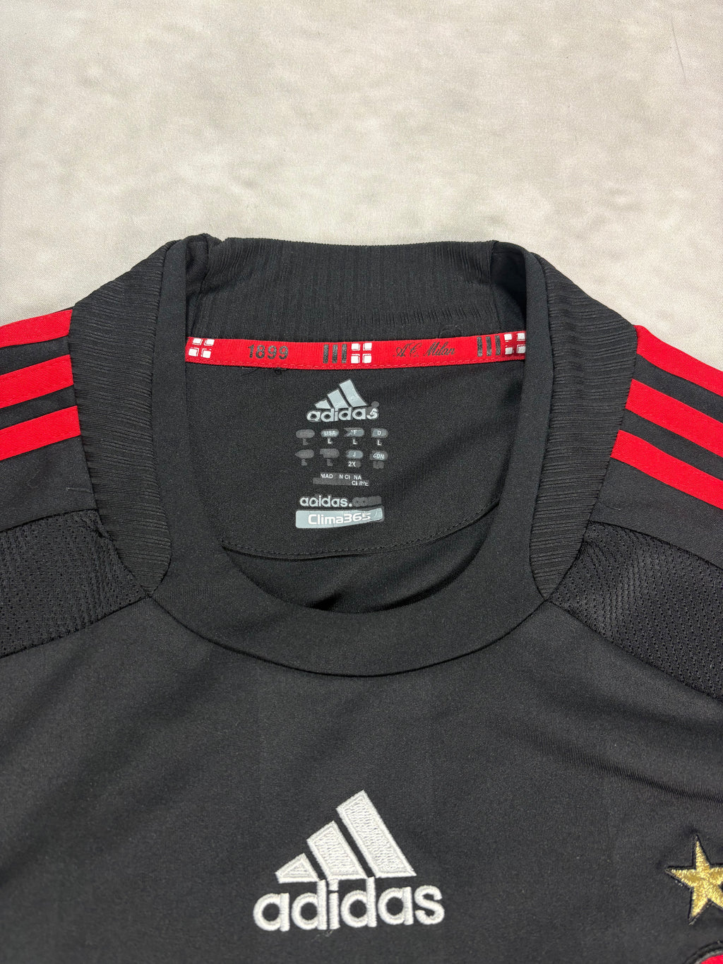 AC Milan Away Football Shirt 2008/09 Black Red – Vintage Adidas Bwin Jersey