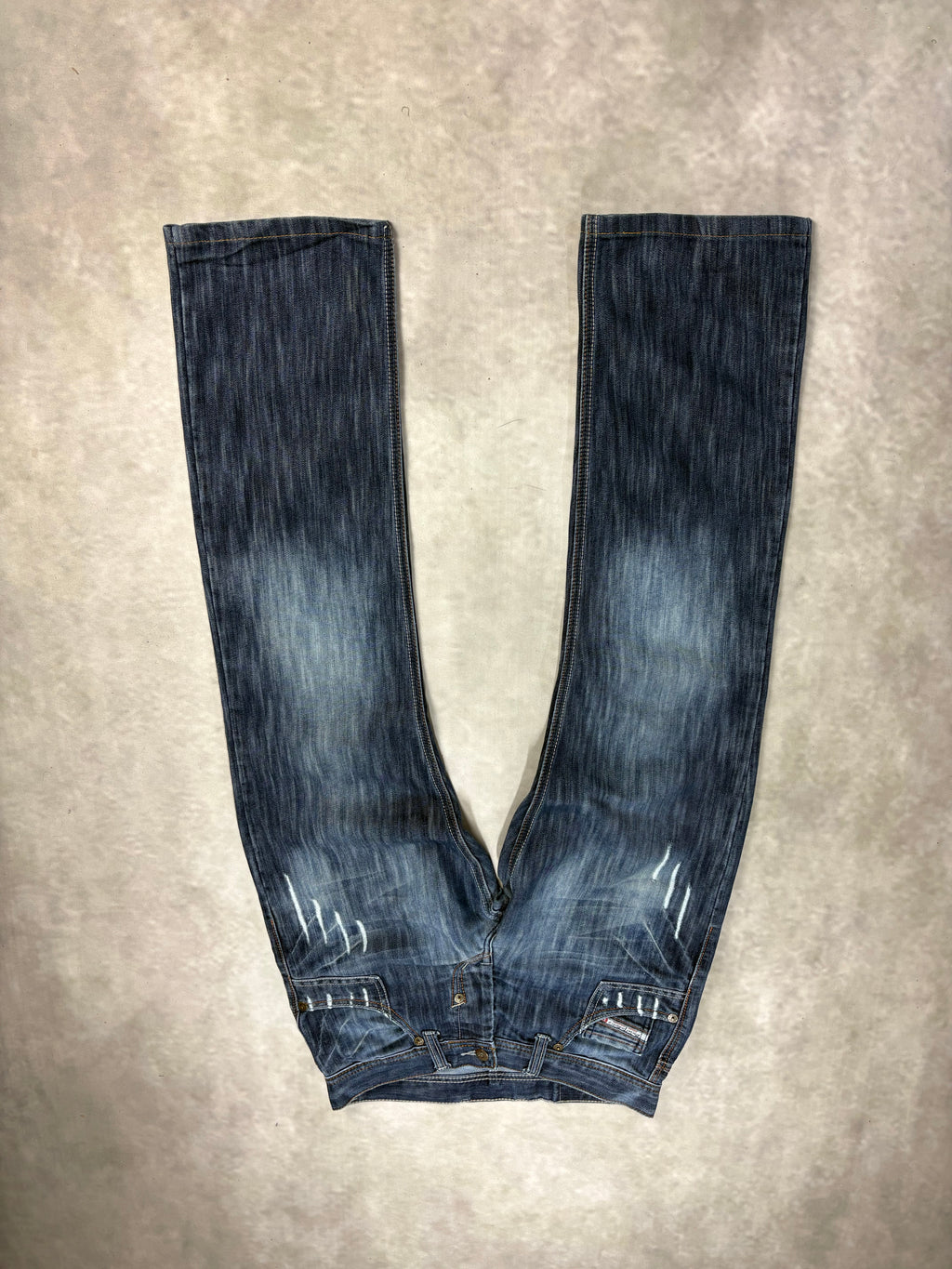 Distressed Diesel Straight Fit Jeans