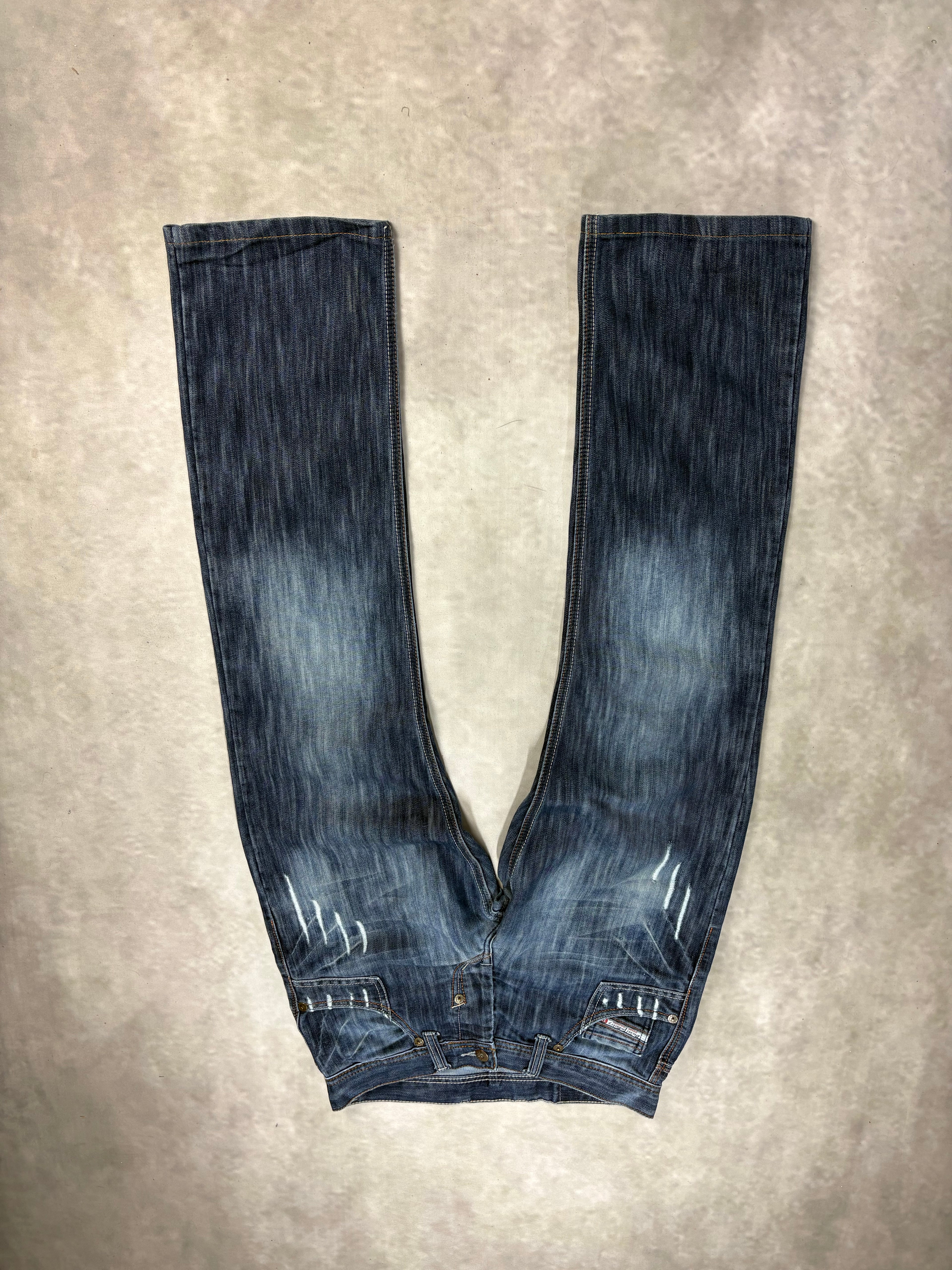 Distressed Diesel Straight Fit Jeans