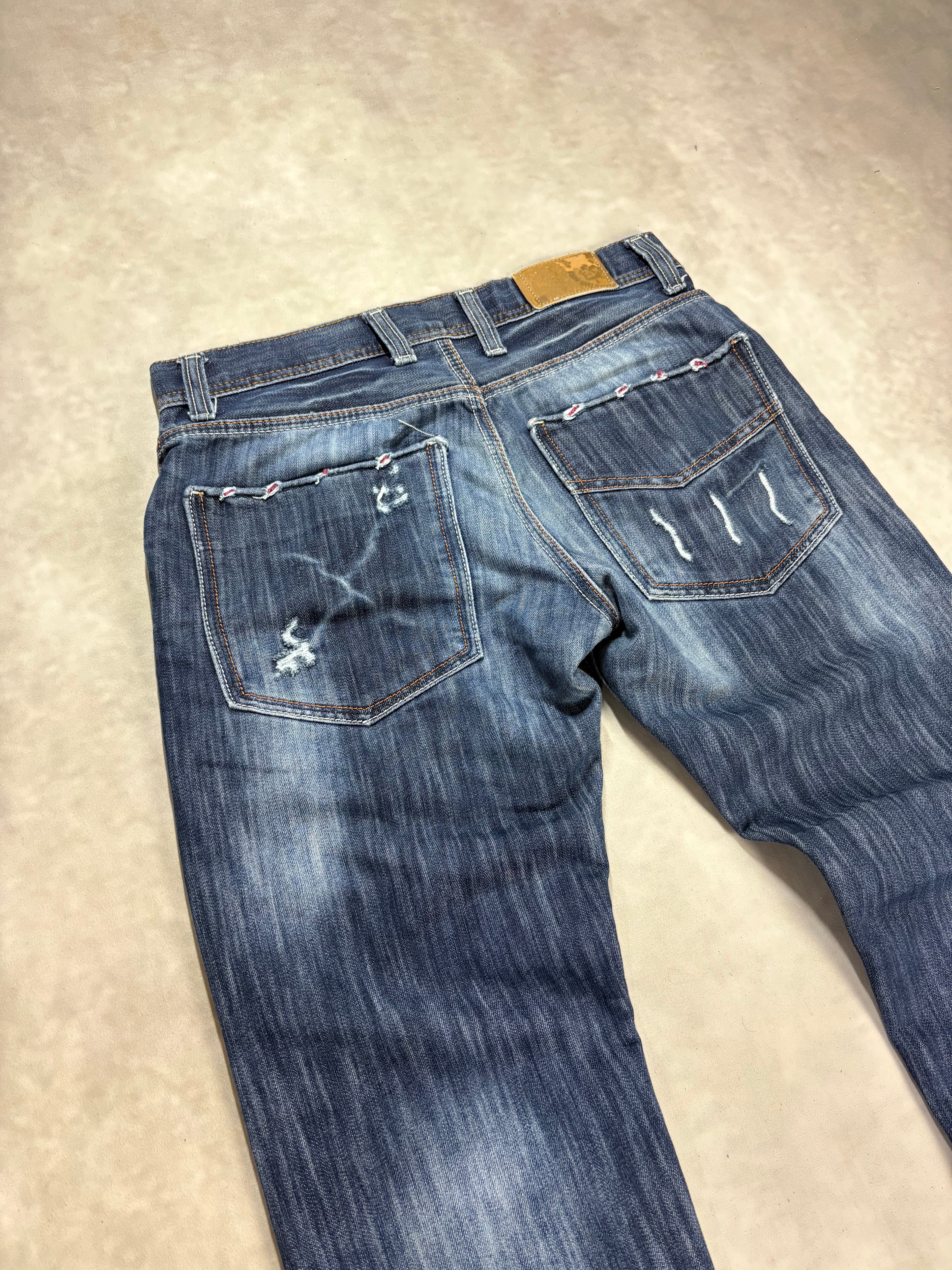 Distressed Diesel Straight Fit Jeans