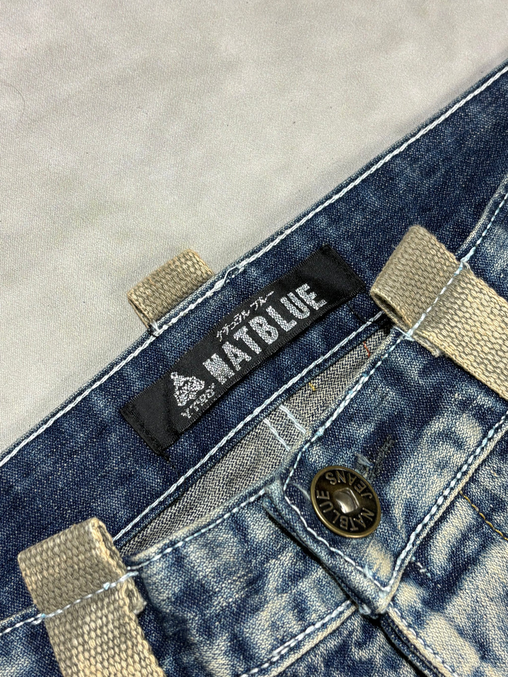 Vintage Natblue Distressed Baggy Jeans – Y2K Wash Denim (W36)
