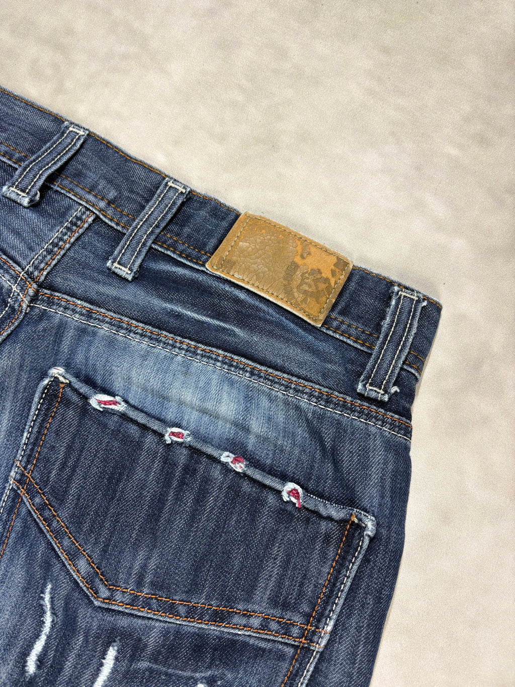 Distressed Diesel Straight Fit Jeans