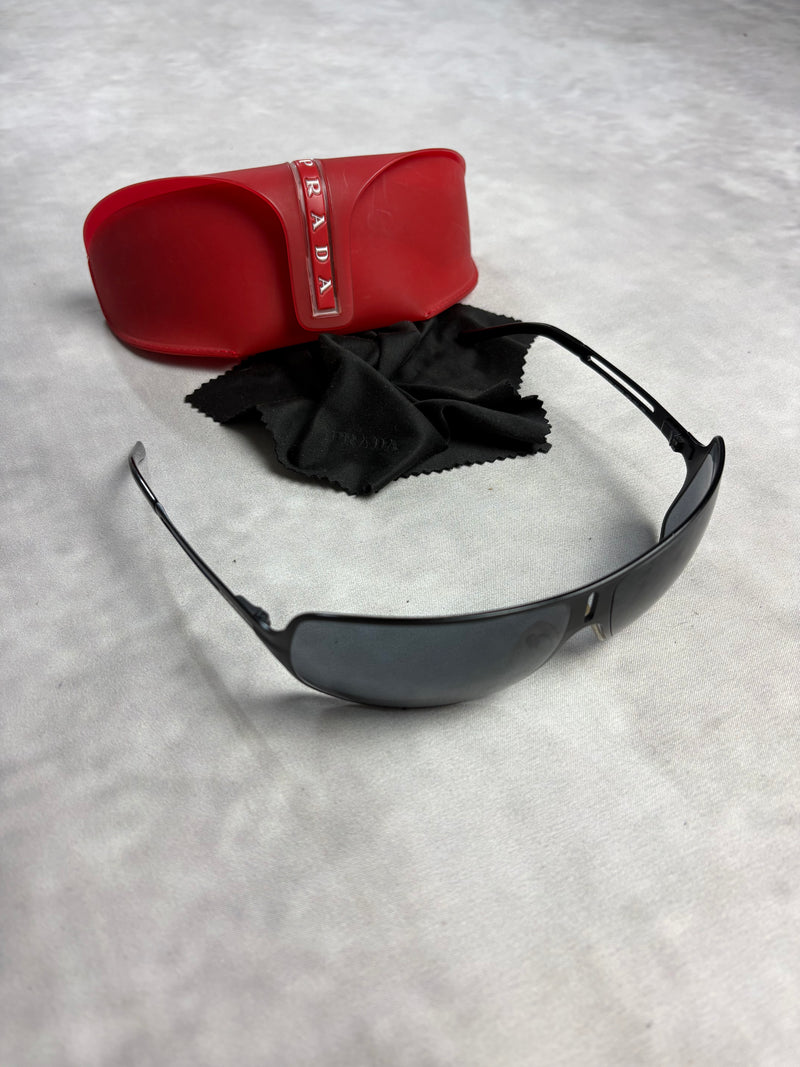 Vintage Prada Sport - Shield Sunglasses Black Y2K