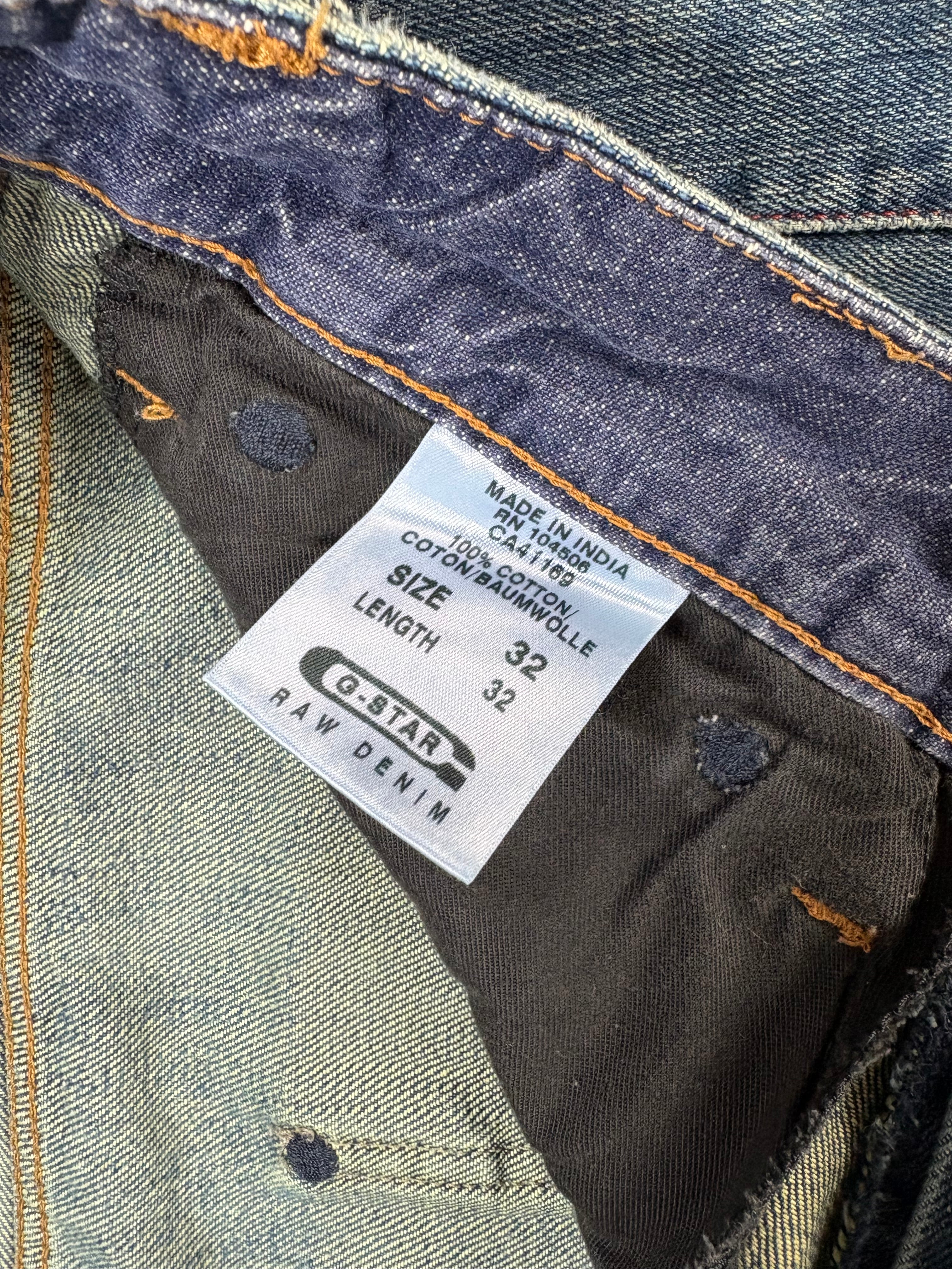 Baggy G-Star RAW Distressed Jeans – Vintage Denim Pants (W32)