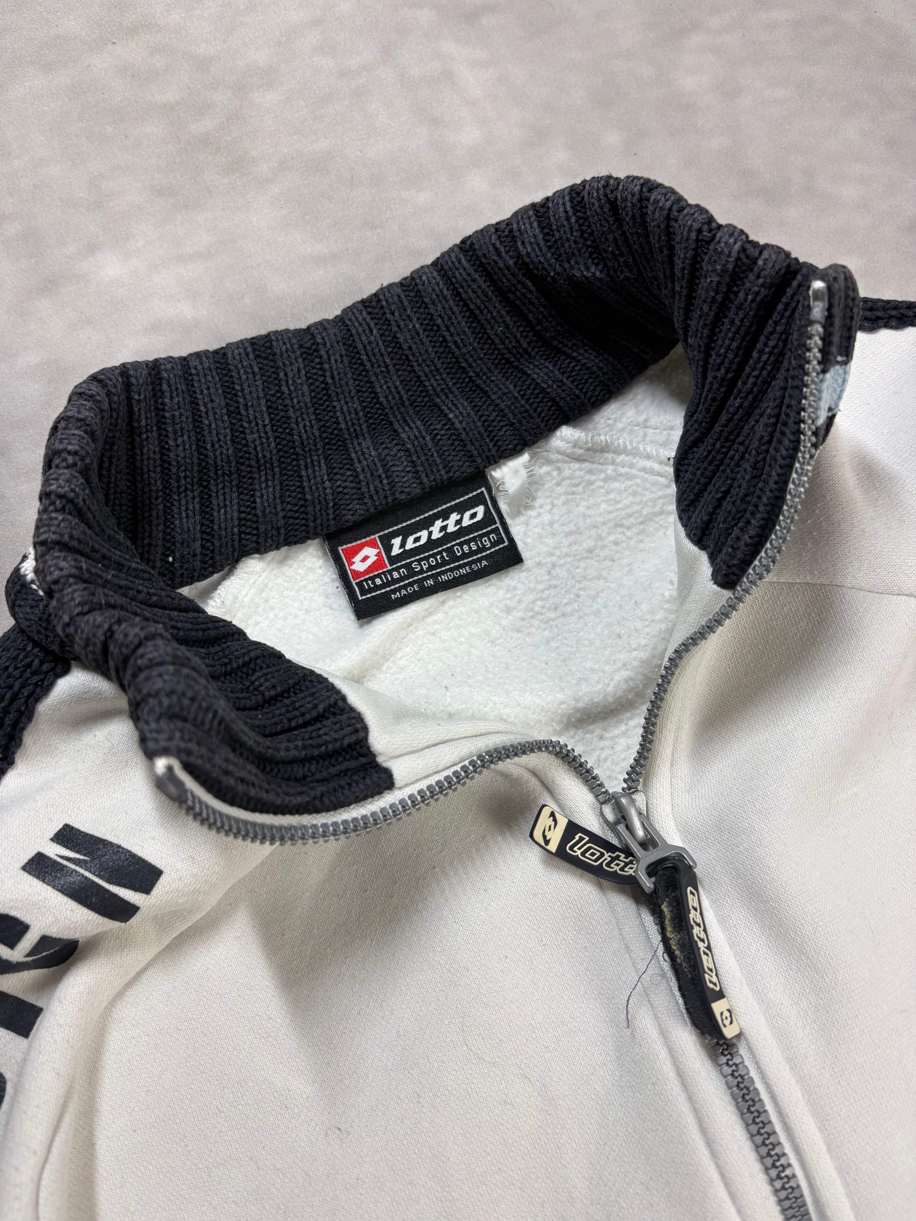 Lotto Track Zip Jacket White Navy – Vintage Y2K Sportswear (M)